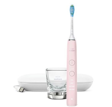 Philips DiamondClean 9000 Sonicare Spazzolino Elettrico Sonico Rosa con App e custodia da viaggio HX9911/29