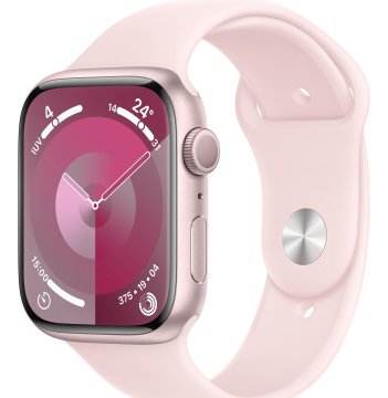 Apple Watch Series 9 GPS Cassa 45mm in Alluminio Rosa con Cinturino Sport Rosa Confetto - S/M