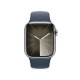 Apple Watch Series 9 GPS + Cellular Cassa 41mm in Acciaio inossidabile con Cinturino Sport Blu Tempesta - M/L 3