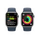 Apple Watch Series 9 GPS + Cellular Cassa 41mm in Acciaio inossidabile con Cinturino Sport Blu Tempesta - M/L 9