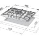 De’Longhi FFS 57 ASV piano cottura Avena Da incasso 68 cm Gas 5 Fornello(i) 3