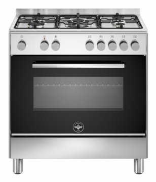 Bertazzoni La Germania Futura FTR855EXV/24 cucina Elettrico Gas Nero, Acciaio inox
