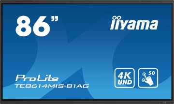 iiyama TE8614MIS-B1AG visualizzatore di messaggi Pannello piatto interattivo 2,17 m (85.6") LCD Wi-Fi 435 cd/m² 4K Ultra HD Nero Touch screen Processore integrato Android 24/7