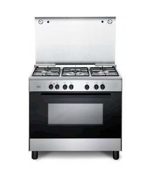 De’Longhi FMX 96 ED cucina Elettrico Gas Nero, Acciaio inox