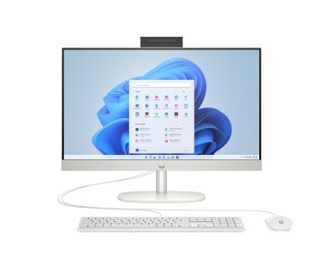 HP 24-cr0044nl Intel® Core™ i3 i3-1315U 60,5 cm (23.8") 1920 x 1080 Pixel PC All-in-one 8 GB DDR4-SDRAM 512 GB SSD Windows 11 Home Wi-Fi 6 (802.11ax) Bianco