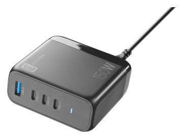 Cellularline MULTIPOWER DESK GAN 150W Caricabatterie da rete 150W con 4 porte ultra-compatto con tecnologia GAN