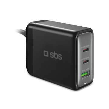 SBS TECHGSTUSB2C100W Caricabatterie per dispositivi mobili Universale Nero AC Ricarica rapida Interno