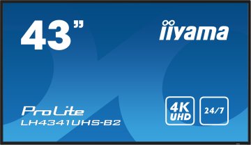 iiyama LH4341UHS-B2 visualizzatore di messaggi 108 cm (42.5") LCD 500 cd/m² 4K Ultra HD Processore integrato Android 8.0 18/7