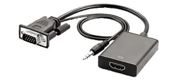 Kon.El.Co. 14.2800.96 cavo e adattatore video 0,15 m VGA (D-Sub) + 3.5mm HDMI Nero