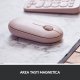 Logitech Pebble, mouse wireless con Bluetooth o ricevitore da 2,4 GHz, mouse per computer con clic silenzioso per laptop, notebook, iPad, PC e Mac. Rosa 12
