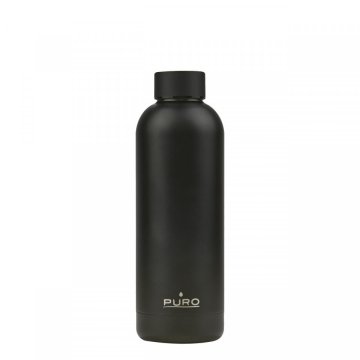 PURO Hot&Cold Glossy Uso quotidiano 500 ml Acciaio inox Nero, Metallico