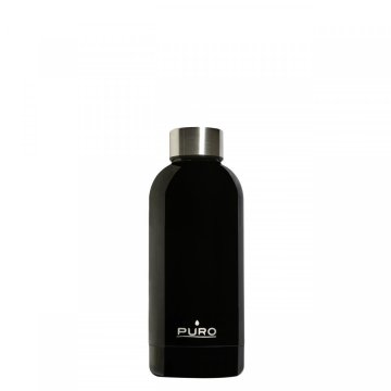 PURO Hot&Cold Glossy Uso quotidiano 350 ml Acciaio inox Nero
