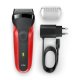 Braun Series 3 300s Rasoio Elettrico Ricaricabile, Rasoio Da Barba Per Uomo, Rosso 4