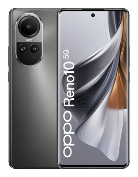 OPPO Reno RENO10 Smartphone 5G, AI Tripla fotocamera 64+32+8MP, Selfie 32MP, Display 6.7" 120HZ AMOLED, 5000 mAh, RAM 8GB (Esp. fino 16GB) + ROM 256GB, [Versione Italia], Colore Silvery Grey