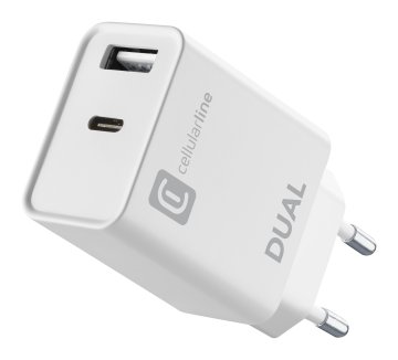 Cellularline Dual Charger - iPhone 8 or later