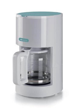 Ariete 1394 Macchina Caffè Filtro Breakfast, Macchina per caffè americano, Capacità 12 tazze, Finestra livello acqua, Indicatore luminoso di accensione, Filtro e portafiltro lavabili, Bianco & Aegean T