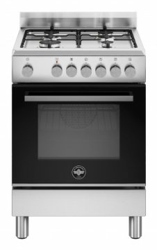 Bertazzoni La Germania Futura FTR664EXV/24 cucina Elettrico Gas Nero, Acciaio inox