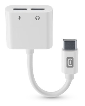 Cellularline Sound Charge Usb-c/Usb-c Adattatore splitter ricarica/musica Usb-c/Usb-c