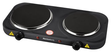 Melchioni COOK 2 Nero, Acciaio inox Superficie piana Piastra sigillata 2 Fornello(i)