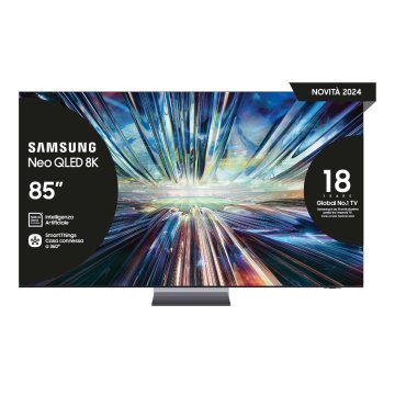 Samsung Smart TV 85” QE85QN900DTXZT Neo QLED 8K Mini LED Graphite Nero 2024, Processore NQ8 AI GEN3, 8K AI Upscaling Pro, Infinity Air Design, Dolby Atmos