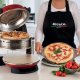 Ariete 927 Pizzeria , Forno pizza doppio, 2300 W, 2 pietre refrattarie, 2 pizze in 4 minuti, 2 termostati, Diametro 32 cm, 5 livelli di cottura, 2 pale in acciaio inox, Rosso 10