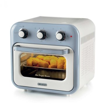 Ariete 4632 Friggitrice ad aria e forno Vintage, 1400W, 2in1, Capacità 16L, Accessori inclusi, Timer 60 minuti, Doppio vetro, Celeste