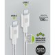 Cellularline Cavo Telato 150 cm - USB-C to USB-C Cavo telato ultra-resistente 3