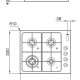 Foster 7053 000 piano cottura Acciaio inox Da incasso Gas 4 Fornello(i) 4