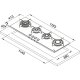 Franke Crystal Steel Pro FHCR 1204 3G TC HE XA C Acciaio inox Da incasso 120 cm Gas 4 Fornello(i) 3
