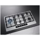 AEG HGB95520YM piano cottura Nero, Acciaio inox Da incasso 90 cm Gas 5 Fornello(i) 8