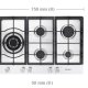Samsung GN7A2IFXD piano cottura Acciaio inox Da incasso Gas 5 Fornello(i) 5