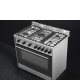 Smeg B90GMXI9 cucina Elettrico Gas Nero, Acciaio inox 4