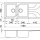 Elleci Ego 500 Lavello montato su piano Rettangolare Granitek 3