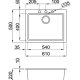 Elleci Quadra 110 G54 Lavello montato su piano Rettangolare Granitek 3
