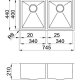 Elleci Square 720 2V Lavello montato su piano Rettangolare Acciaio inox 3
