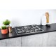 Hotpoint Ariston PKLL 751 T/IX/HAR piano cottura Nero, Acciaio inox Da incasso Gas 5 Fornello(i) 4