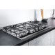 Hotpoint Ariston PKLL 751 T/IX/HAR piano cottura Nero, Acciaio inox Da incasso Gas 5 Fornello(i) 5