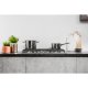 Hotpoint Ariston PKLL 751 T/IX/HAR piano cottura Nero, Acciaio inox Da incasso Gas 5 Fornello(i) 9