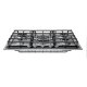 Hotpoint Ariston PKLL 751 T/IX/HAR piano cottura Nero, Acciaio inox Da incasso Gas 5 Fornello(i) 12