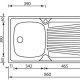 CM Mondial 86 x 50 1V Lavello ad incasso Rettangolare Stainless steel 3