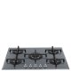 Smeg Linea PV175S2 piano cottura Argento Da incasso 72 cm Gas 5 Fornello(i) 3