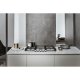 Whirlpool GMW7552/IXL Nero, Acciaio inox Da incasso 73 cm Gas 5 Fornello(i) 8