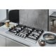 Whirlpool GMW7552/IXL Nero, Acciaio inox Da incasso 73 cm Gas 5 Fornello(i) 10