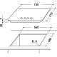 Whirlpool GMW7552/IXL Nero, Acciaio inox Da incasso 73 cm Gas 5 Fornello(i) 18