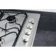 Hotpoint PAN 642 IX/H piano cottura Nero, Acciaio inossidabile Da incasso 58 cm Gas 4 Fornello(i) 6
