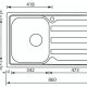 CM Сristal 86 x 50 1V Lavello montato su piano Rettangolare Acciaio inox 3