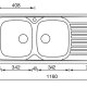 CM Siros 116x50 2V Lavello ad incasso Rettangolare Acciaio inox 3
