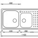 CM Punto plus 116 x 50 2V Lavello ad incasso Rettangolare Acciaio inox 3