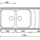 CM Battigia 116x50 2V Lavello ad incasso Rettangolare Acciaio inox 3