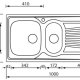 CM Mondial 100 x 50 2V Lavello ad incasso Rettangolare Acciaio inox 3